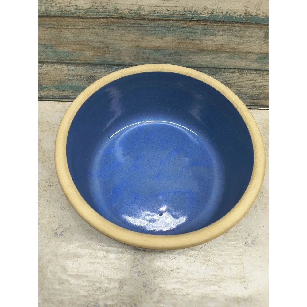 BEAUTIFUL BLUE STONEWARE PICKET FENCE‎ CROCK